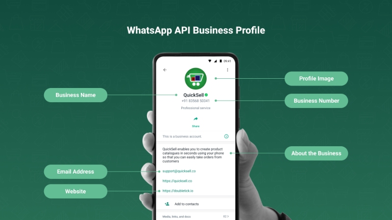 How a Business profile looks like on the WhatsApp Business API platform