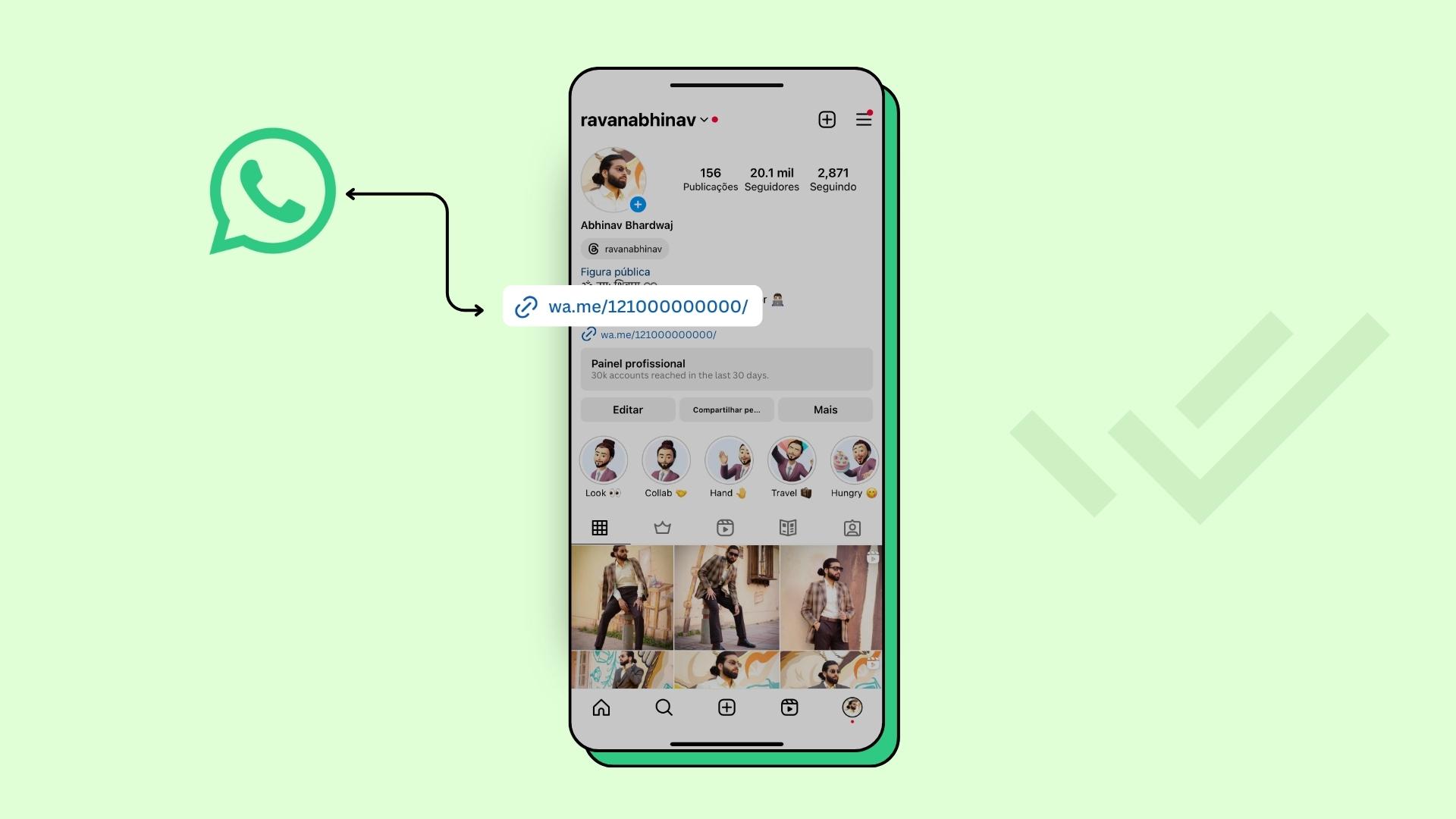 Link do WhatsApp na Bio do Instagram