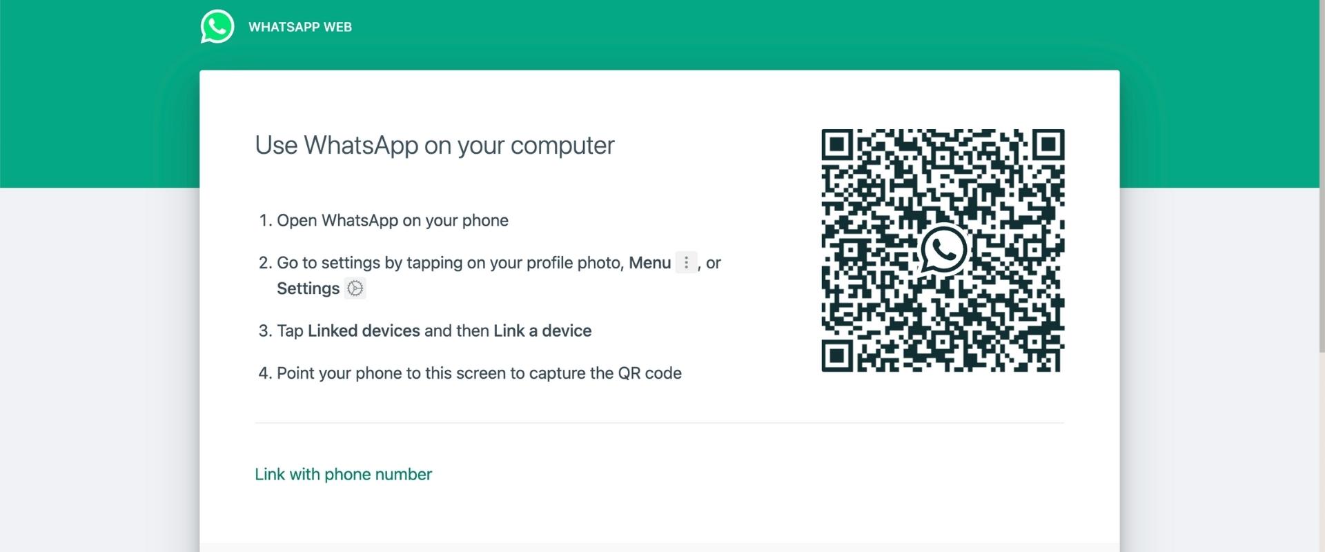 Login to WhatsApp Web from an Android Device