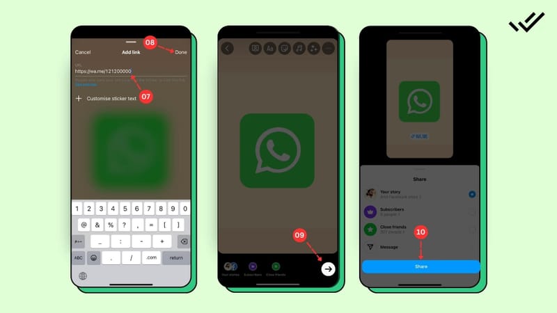 Steps to Add WhatsApp Link to Instagram Story Highlights