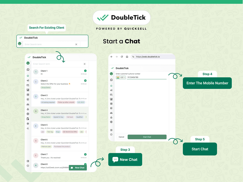 Steps to Send Messages to Individual Customers via DoubleTick​