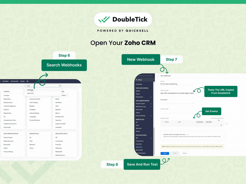 Steps to Send Messages from DoubleTick via Your CRM