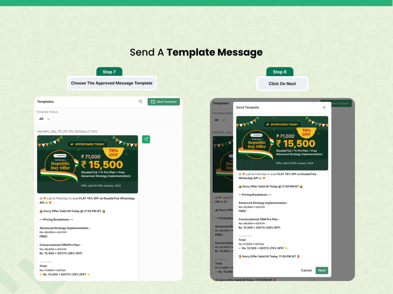 Steps to Send Broadcast Messages via DoubleTick