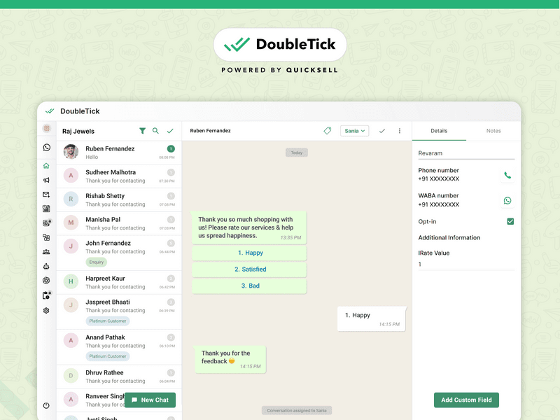 Collect Feedback By sending Surveys or Feedback Forms Through WhatsApp API